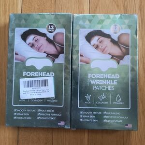 Two Pack Forehead Wrinkle Patches with Aloe and Collagen 12 Pcs Each Sealed